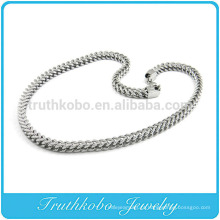 TKB-RN0045 Único Cadeia de Cobra Enorme pedra de Prata Pesada Moda 316L colar de Aço Inoxidável